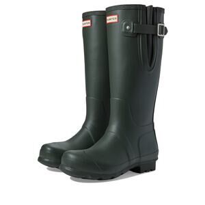 NEW HUNTER Men's ORIGINAL TALL RAIN BOOTS WATERPROOF Side Adjust Dark Olive 9 M